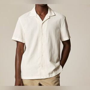 J.Crew Short-sleeve cotton dobby camp-collar shirt NWT Size L